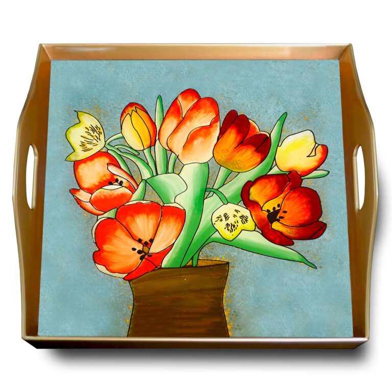 Food serving tray - Colorful Tulip Bouquet