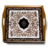 Glass serving board - Classic Empire Black and White Design