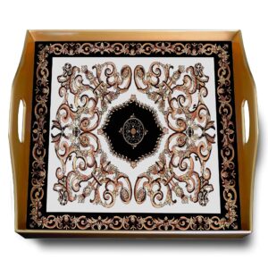 Glass serving board - Classic Empire Black and White Design