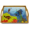 Glass cheese board - Coral reef and fishes