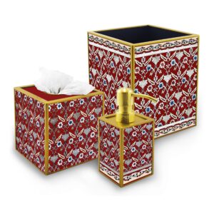 Bathroom decor - Red Classic Persian Flowers