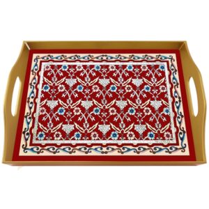 Handpainted tray - Red Classic Persian Flowers