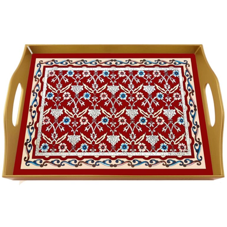 Handpainted tray - Red Classic Persian Flowers