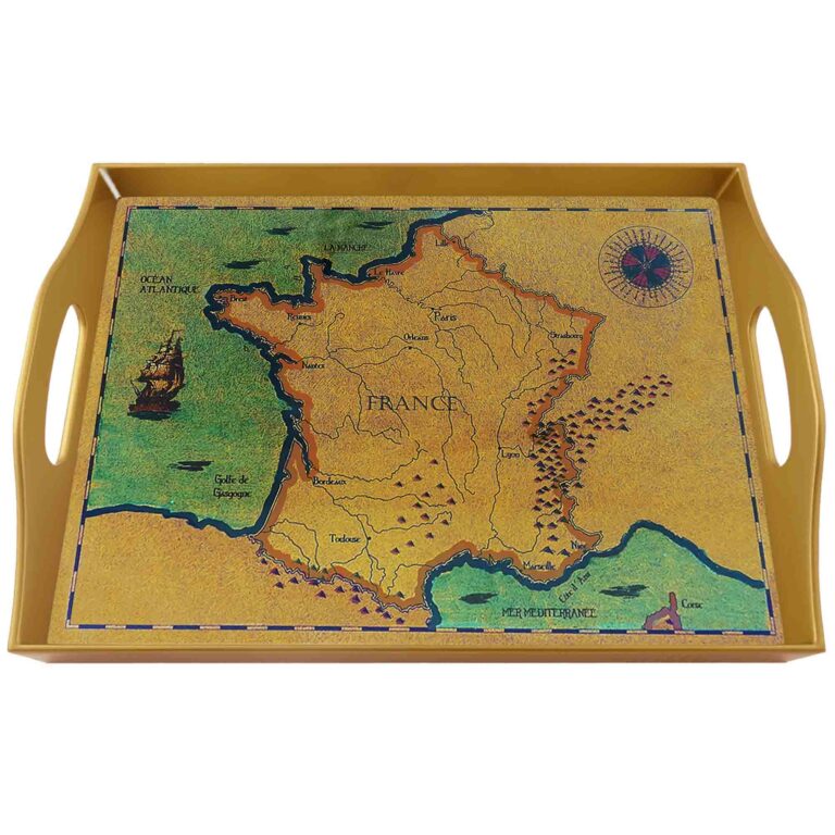 Luxury serving tray - Old Map France