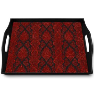 Metal serving tray - Red victorian wallpaper