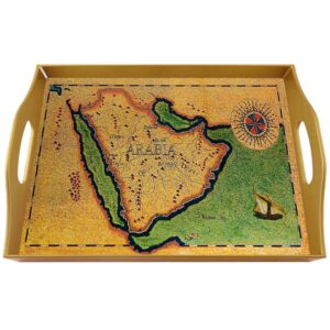 Classic ottoman tray - Old Map Kingdom of Saudi Arabia