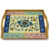 Ottoman tray - Pastel Colors narrow strips with small flowers