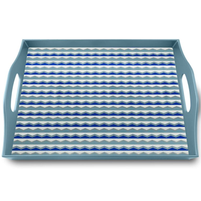 Modern serving tray - Nautical Blue Waves