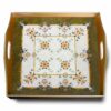 Sushi serving tray - Turkish Traditional Style Green and White Arabesque