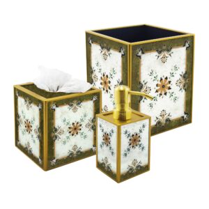 Bath set - Turkish Traditional Style Green and White Arabesque