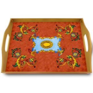 Vintage glass tray - Baroque Style Red Birds