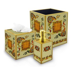 Bath gift idea - Traditional Italian Style with Flowers and Old Gold Leaves