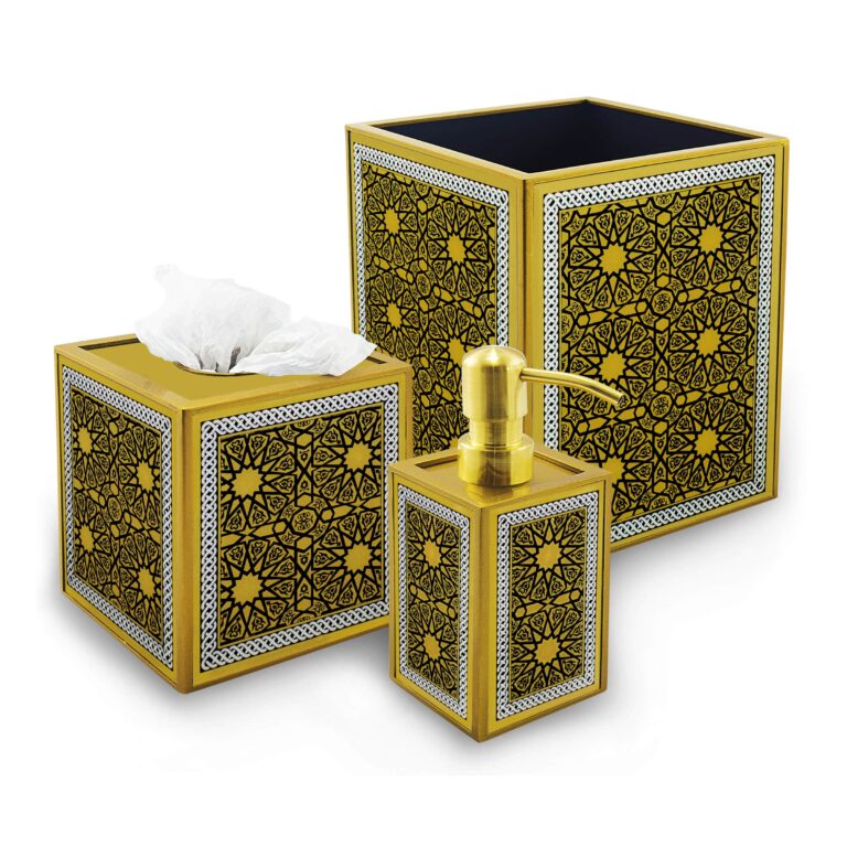 Bath gift set - Yellow and Black Geometric Art