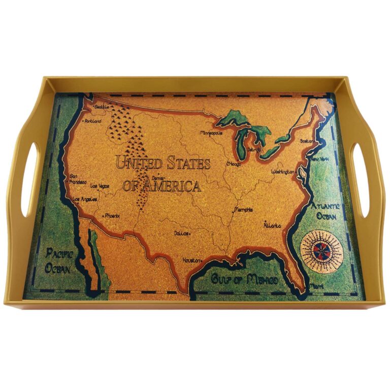 Big ottoman tray - Old Map United States of America