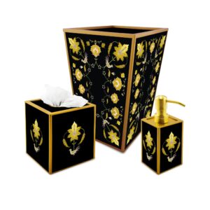 Bath gift idea - Gold leaves with black background