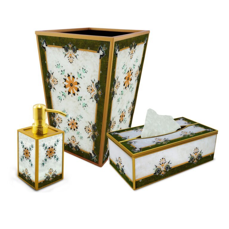 Bath gift set - Turkish Traditional Style Green and White Arabesque