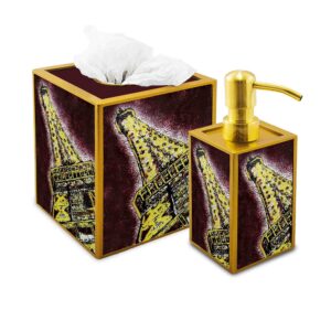 Bath set - Eiffel Tower Paris Monument - Tissue cover + Soap dispenser