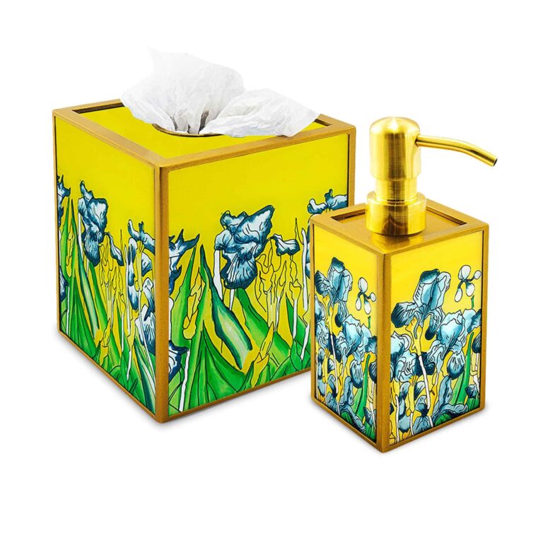 Bath gifts - Vincent Van Gogh The Irises - Tissue cover + Soap dispenser