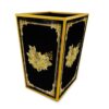 Garbage bin - Black and Gold Classical Flower Design