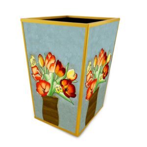 Bathroom garbage can - Colorful Tulip Bouquet