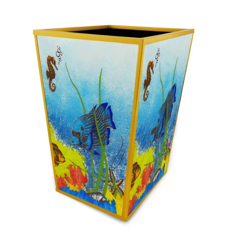 Bath waste basket - Coral reef and fishes