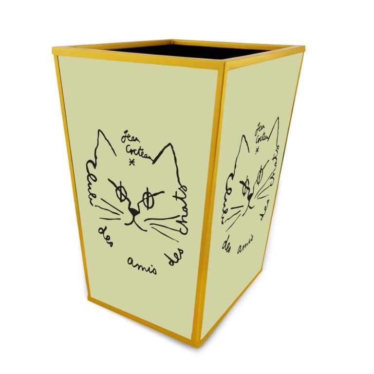 Decorative wastebasket - French Artist Jean Cocteau's Club des Amis des Chats