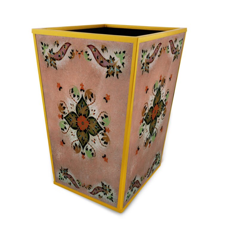 Vintage waste bin - Syrian Marquetry Inspiration Design