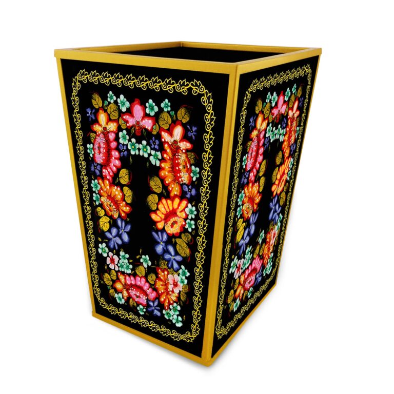 Kitchen waste bin - Traditional Russian Design with Flowers