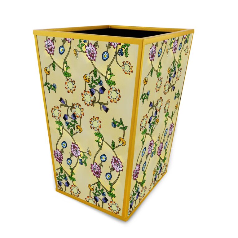 Hand paint waste basket - British design William Morris