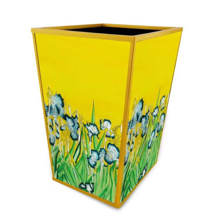 Rustic trash can - Vincent Van Gogh The Irises