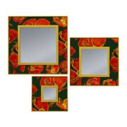 Bathroom mirror - Large flowers Red Poppies