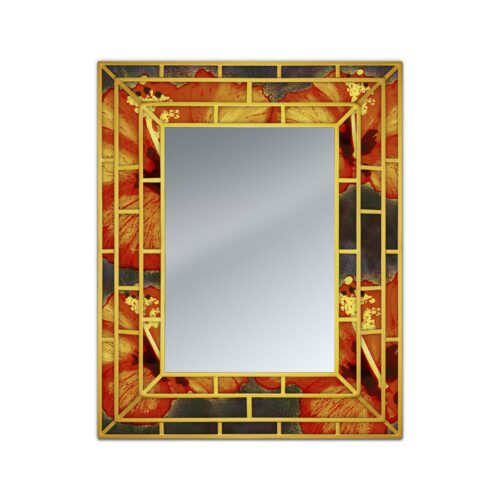 Decorative mirrors - Large Flower Orange Pistil