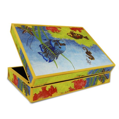 Box with compartment - Coral reef and fishes