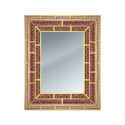 Hanging mirror - Red Classic Persian Flowers