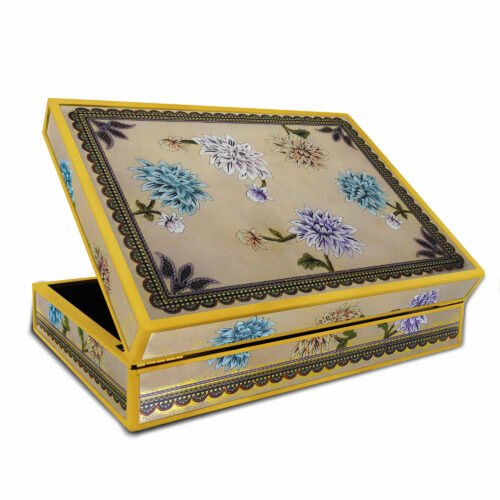 Wooden tea box - Large Lilium Flowers