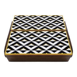 Flatware storage - Black and White triangles with gold lines