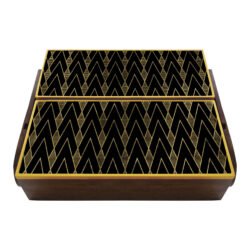 Wood cutlery box - Black Art Deco