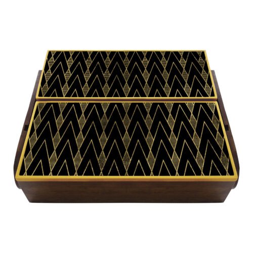 Wood cutlery box - Black Art Deco