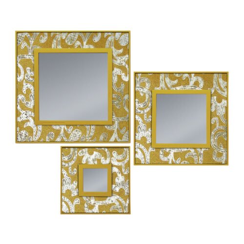 Vintage wall mirror - Baroque Wasted Gold Flowers