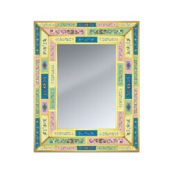 Decorative mirror - Pastel Colors narrow strips with small flowers