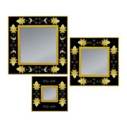 Bathroom mirror - Gold leaves with black background