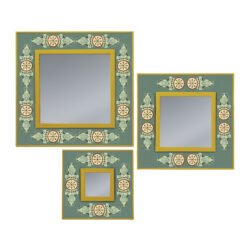 Wall mirrors - Turquoise Oriental Traditional Miniatures