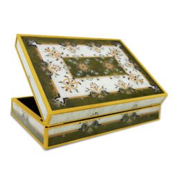 Vintage tea storage - Turkish Traditional Style Green and White Arabesque