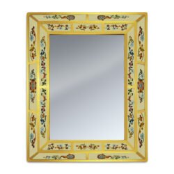 Wall mirror - Traditional Italian Style with Flowers and Old Gold Leaves