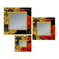 Hanging mirror - Sunflower and Poppy