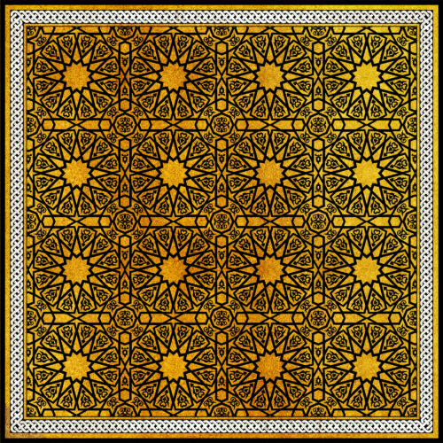 yellow geometric oriental